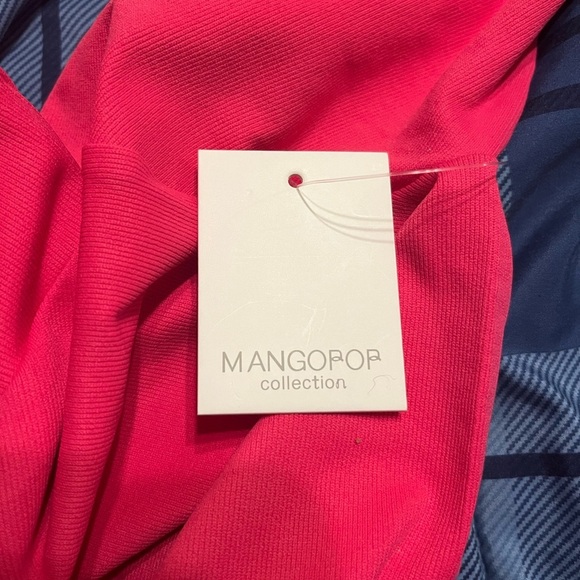 NWT hot pink long sleeve mock turtleneck ribbed thong bodysuit - Picture 5 of 5